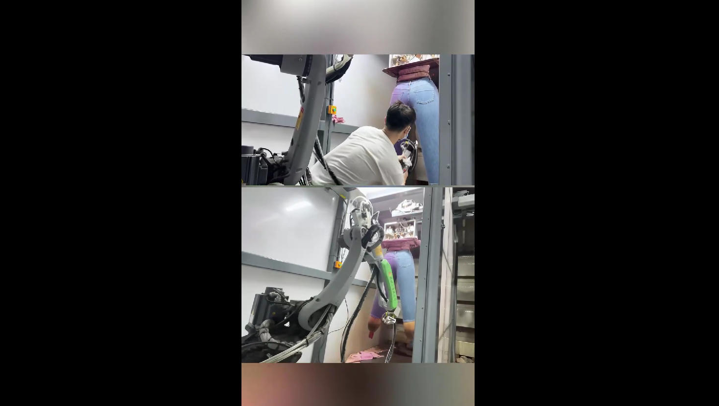 牛仔对比现场